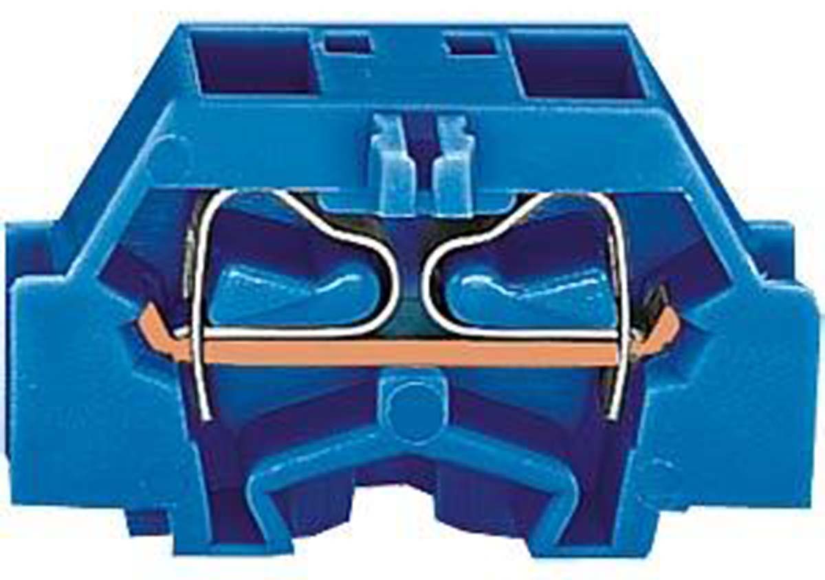WAGO 261-334 261 Series Blue, 2.5mm², Single-Level, Cage Clamp Termination, ATEX, IECEx