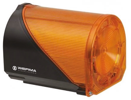 Werma 444 Series Yellow Sounder Beacon, 24 V ac/dc, IP65, Wall Mount, 114dB at 1 Metre