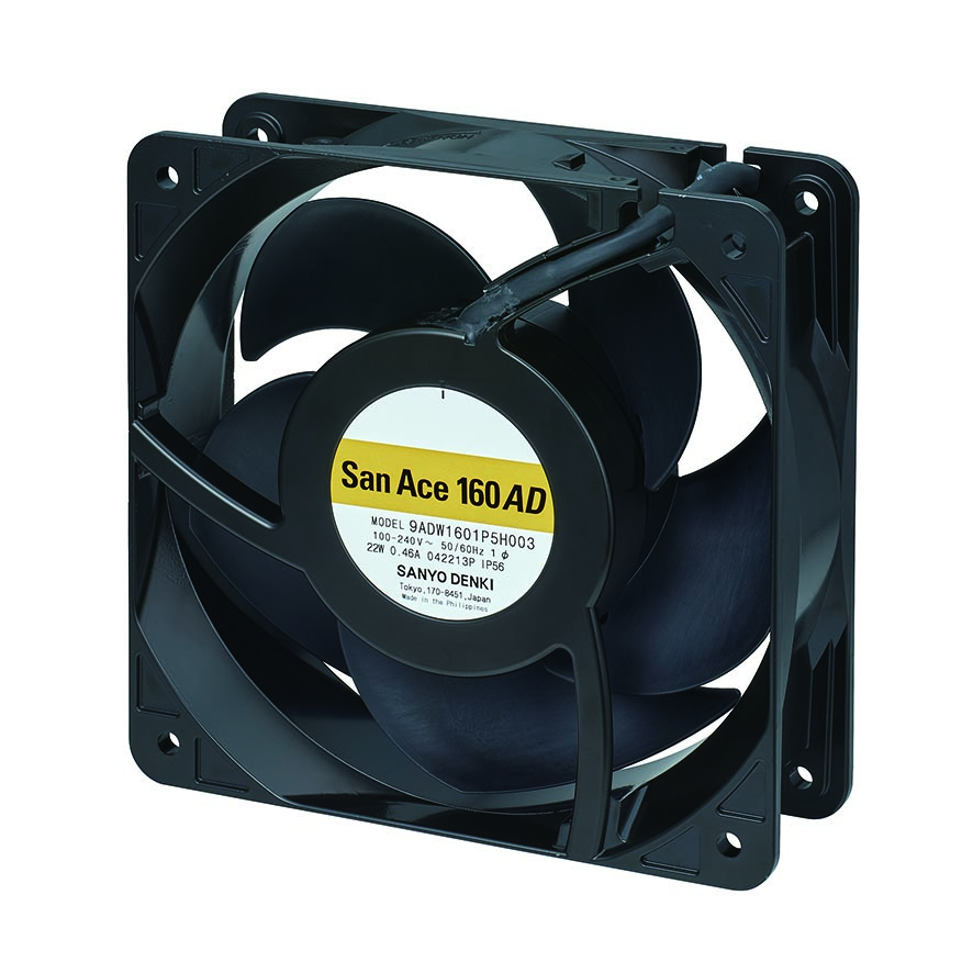 Sanyo Denki Axial Fan, 264 V ac, AC/DC Operation, 8.2m³/min, 22W, 460mA Max, IP56, 160.8 x 160.8 x 51.8mm