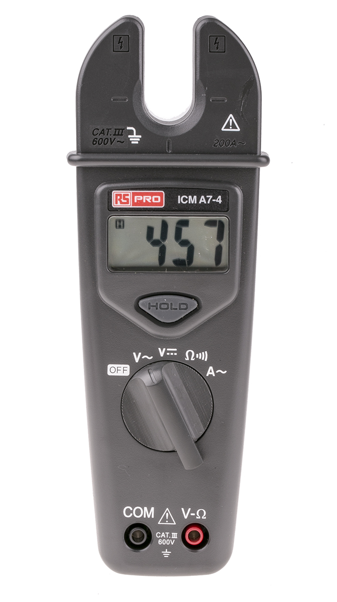 RS PRO ICMA7-4 Clamp Meter, Max Current 200A ac CAT III 600 V