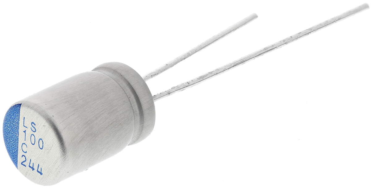Nichicon 100μF Through Hole Polymer Capacitor, 16V dc