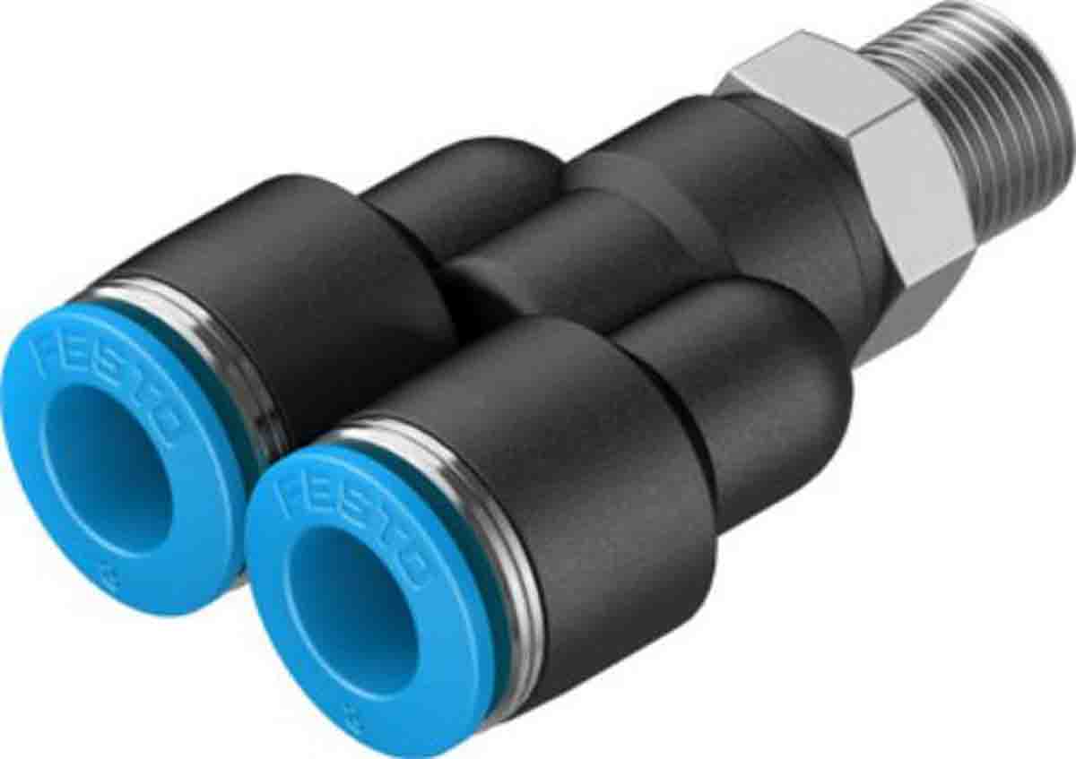 Festo Y Threaded Adaptor, Push In 8 mm to Push In 8 mm, Threaded-to-Tube Connection Style, 153141