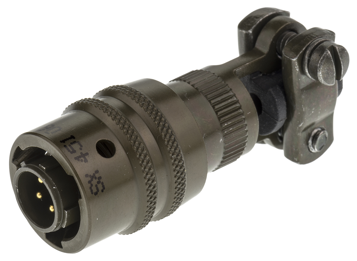Amphenol Socapex, 451 4 Way Cable Mount MIL Spec Circular Connector Plug, Pin Contacts,Shell Size 8, Bayonet Coupling