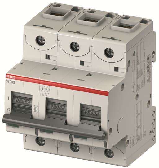ABB High Performance S800C MCB, 3P, 50A Curve C, 400 V, 415 V AC, 25 kA Breaking Capacity