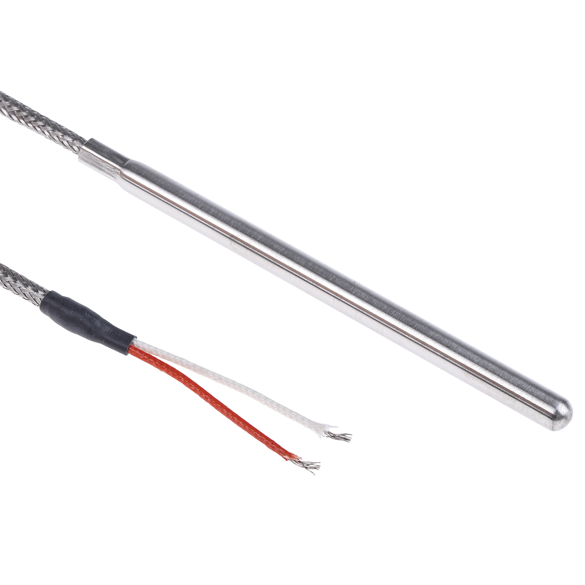 Correge PT100 RTD Sensor, 6mm Dia, 100mm Long, 2 Wire, Probe, Classe A +400°C Max
