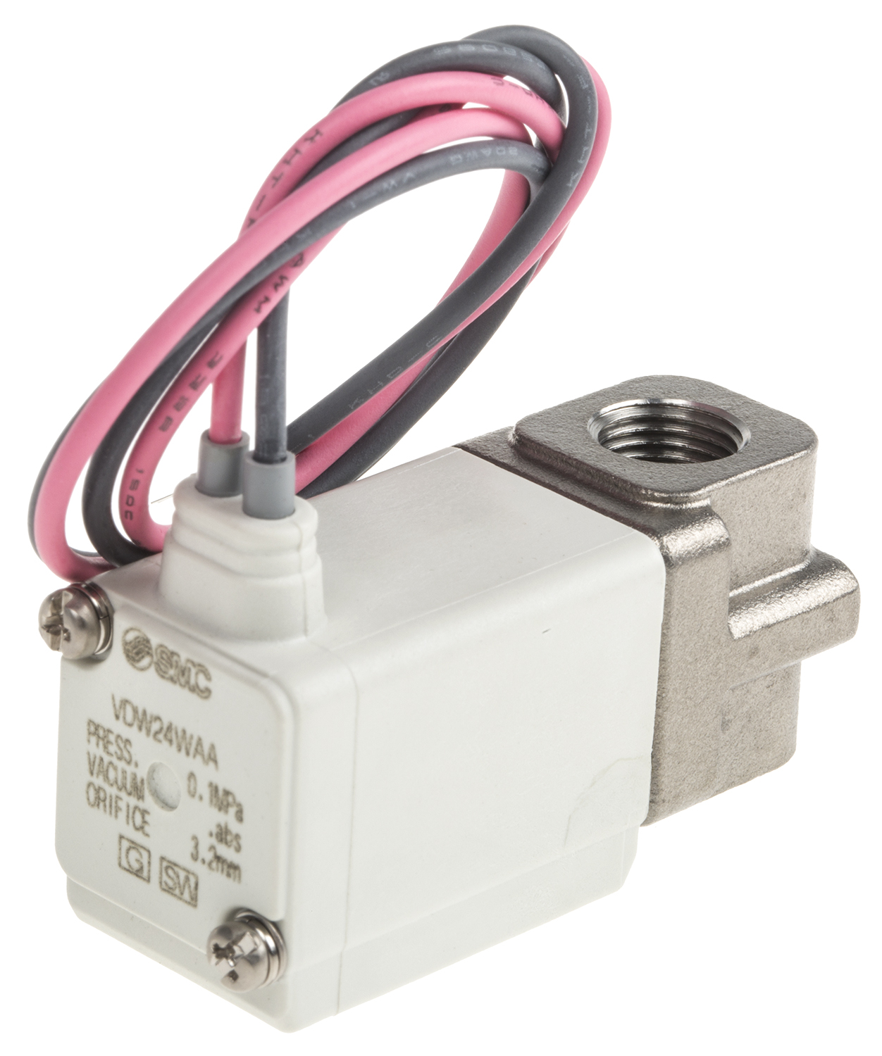 SMC 2/2 Pneumatic Solenoid Valve - Solenoid/Spring G 1/8 VDW Series 24V dc