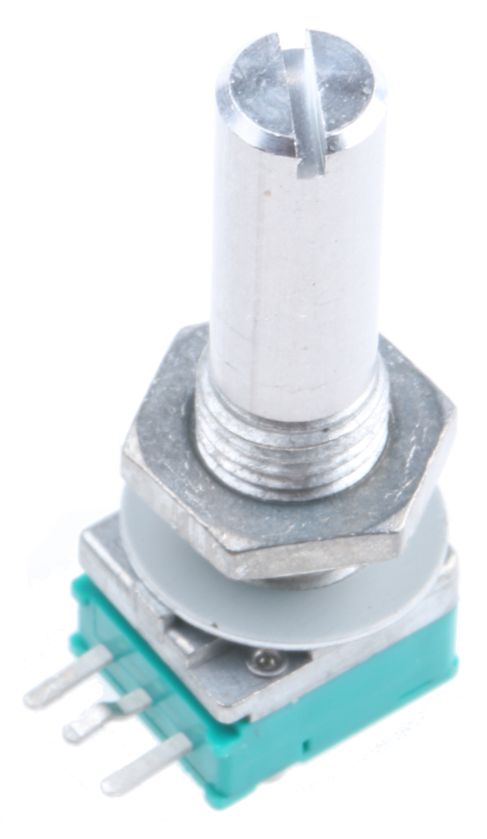 Alps Alpine RK097 100kΩ Rotary Carbon Film Potentiometer, Panel Mount (Through Hole), RK0971110700