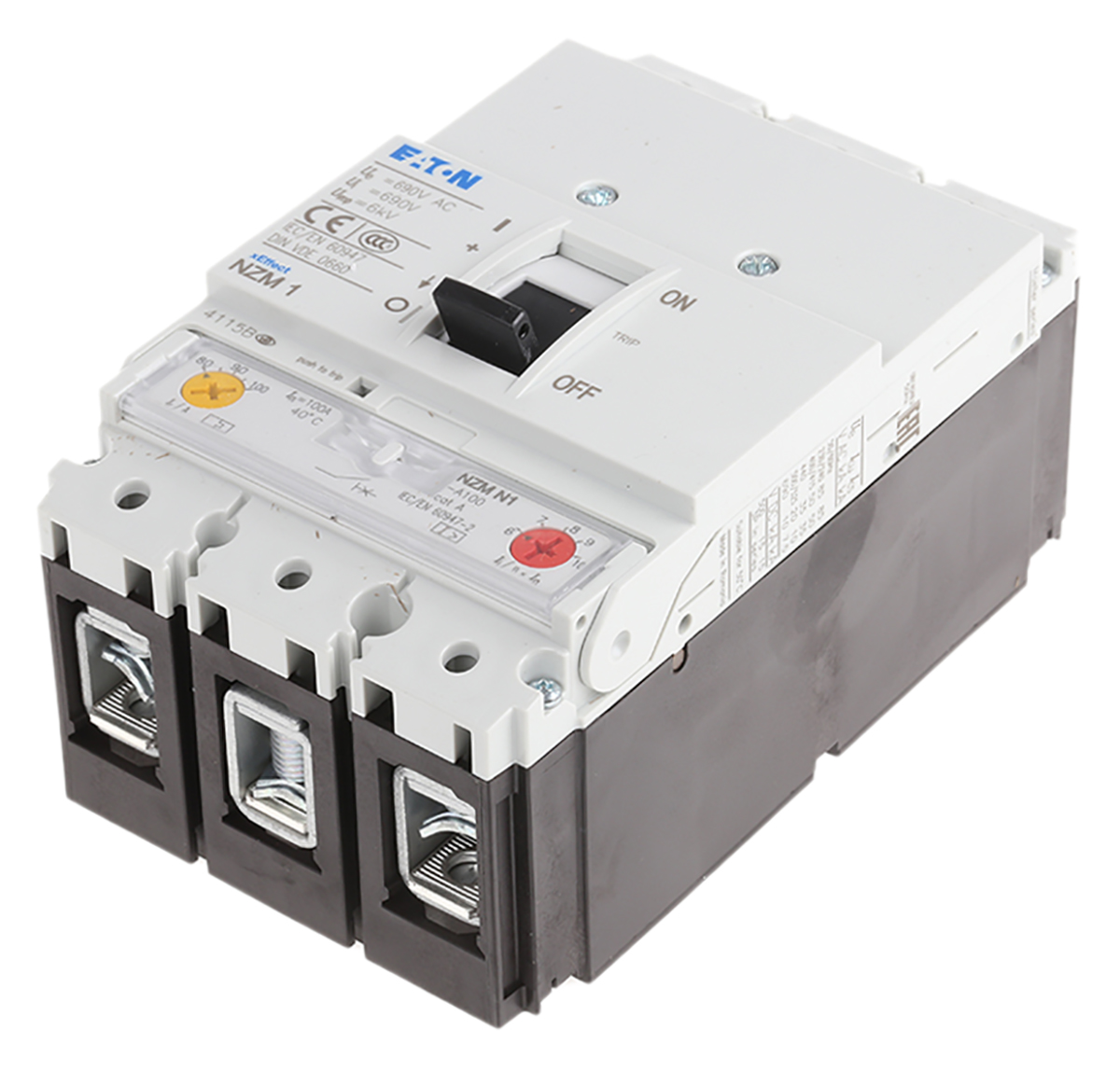Eaton, xEnergy MCCB 3P 100A, Breaking Capacity 50 kA, Fixed Mount