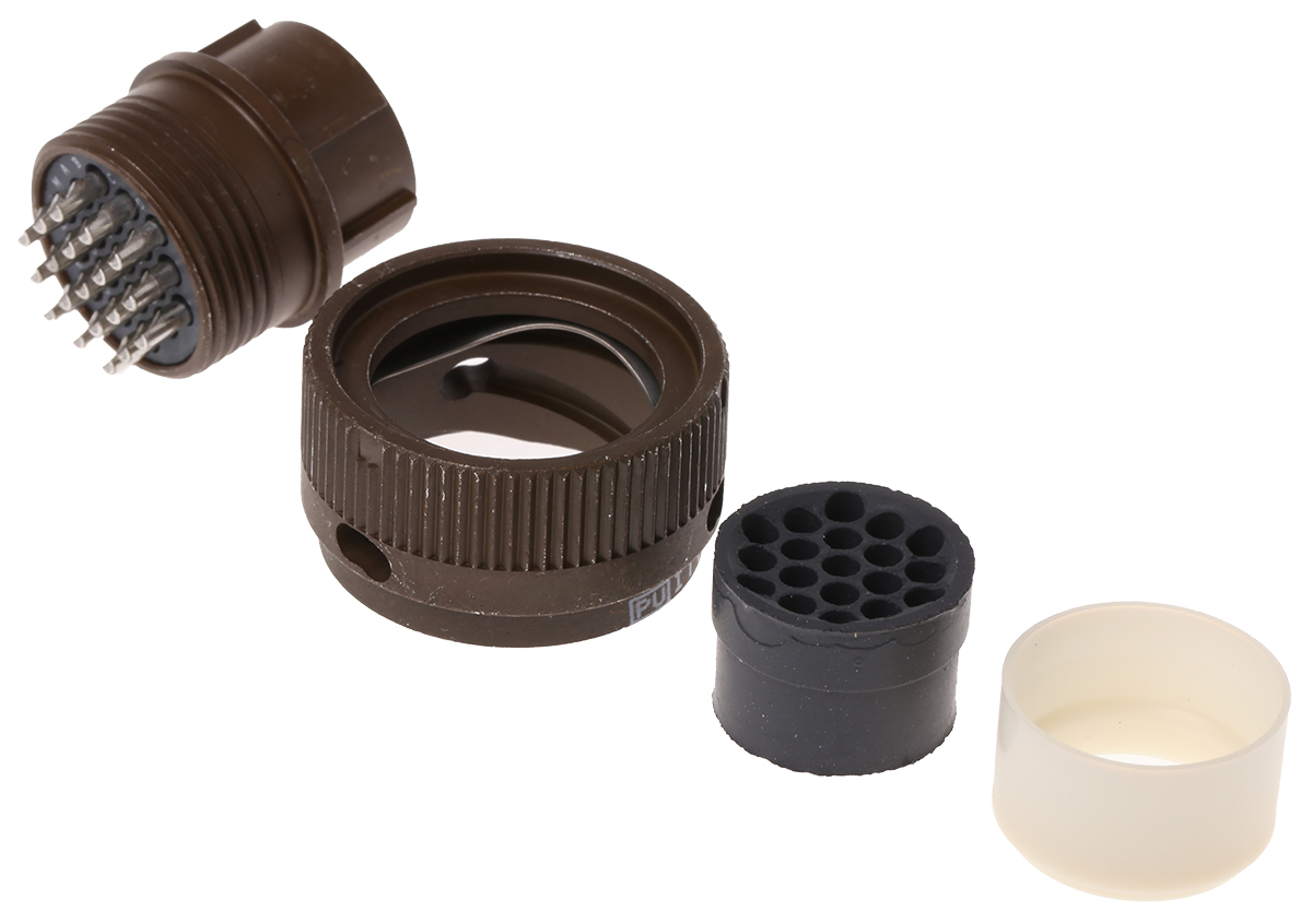 ITT Cannon, KPT, Copper Alloy 19 Way Cable Mount MIL Spec Circular Connector Receptacle, Socket Contacts,Shell Size 14,