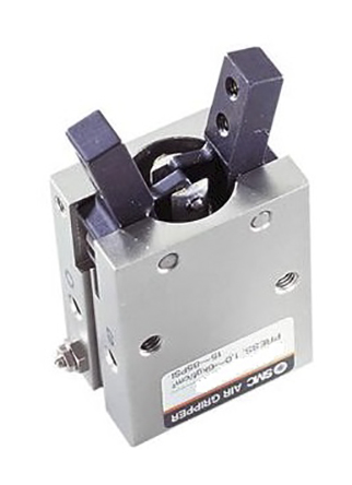 SMC 2 Finger Single Action Pneumatic Gripper, MHC2-10S, Angle Gripping Type