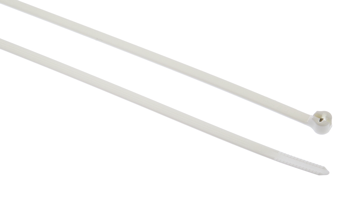 Thomas & Betts Cable Ties, 360.68mm x 4.67 mm, White Nylon, Pk-100