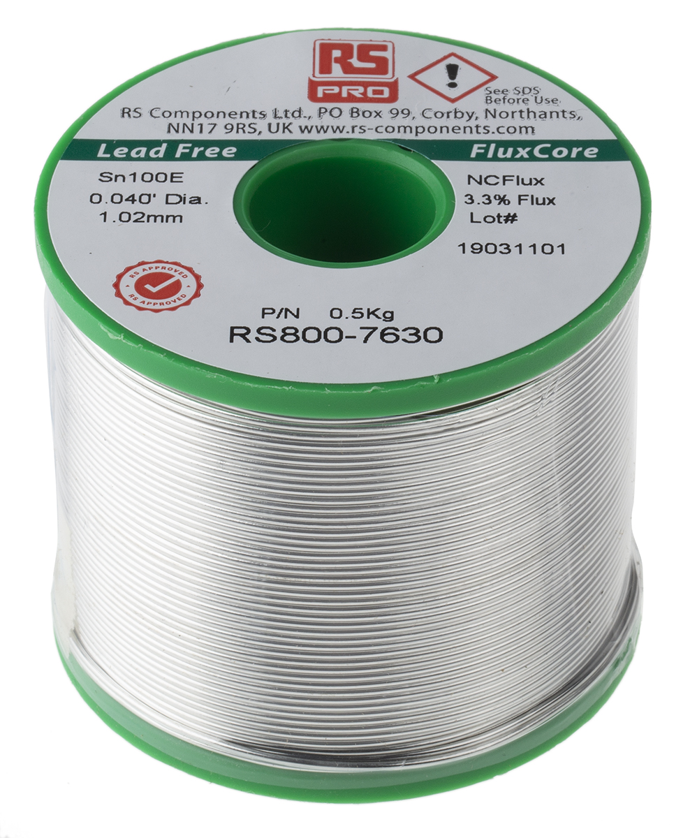 RS PRO Wire, 1.02mm Lead Free Solder, 228°C Melting Point