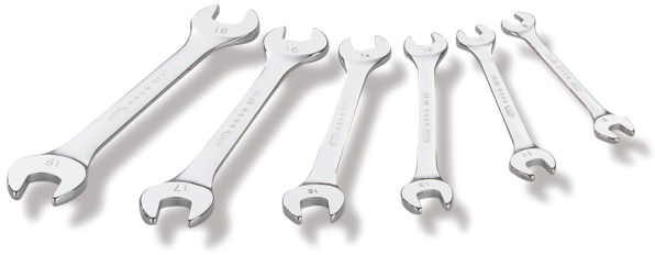 SAM 6-Piece Open Ended Spanner Set, 8 x 9 → 18 x 19 mm, Chrome Vanadium Steel