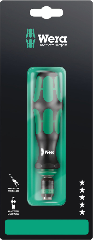 Wera Hexagon Bit Holder Screwdriver, 1/4 in Tip