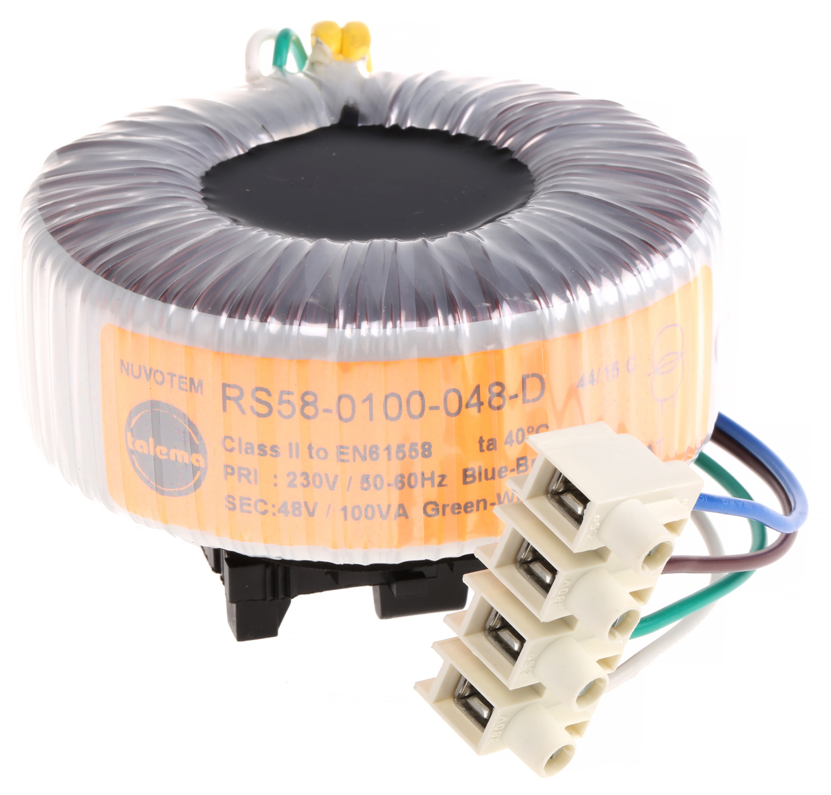 Nuvotem Talema 230V ac, 48V ac Toroidal Transformer, 100VA 1 Output