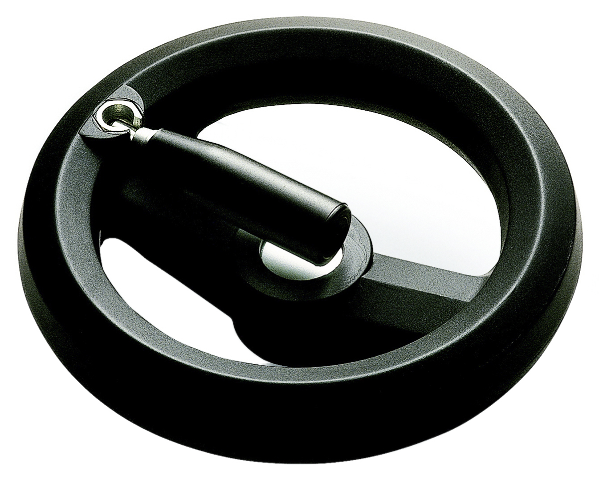 RS PRO Black Glass-Fibre Reinforced Technopolymer Hand Wheel, 200mm diameter