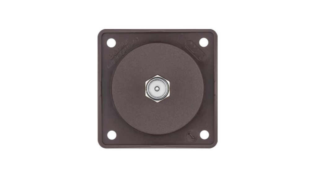 Socket Brown Female 2 Outlet TV Aerial Connector, Flush Mount