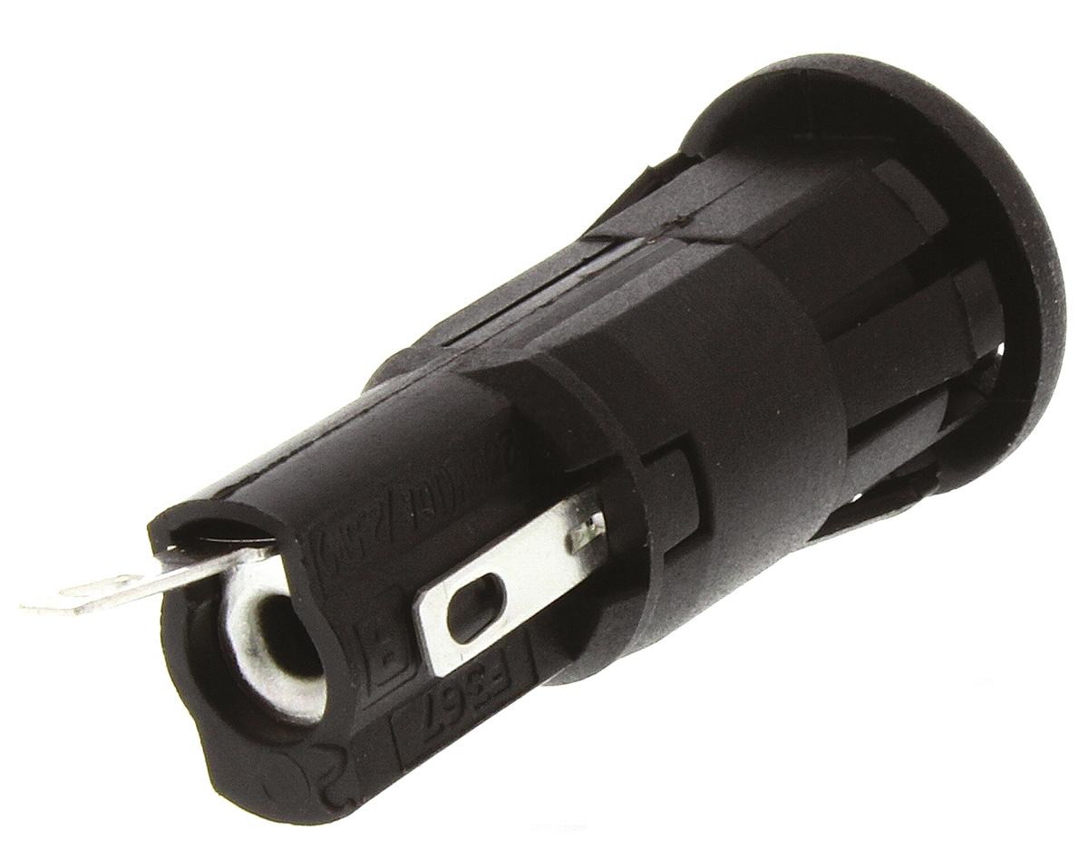 Bulgin 10A Panel Mount Fuse Holder for 5 x 20mm Fuse, 1P, 250V ac