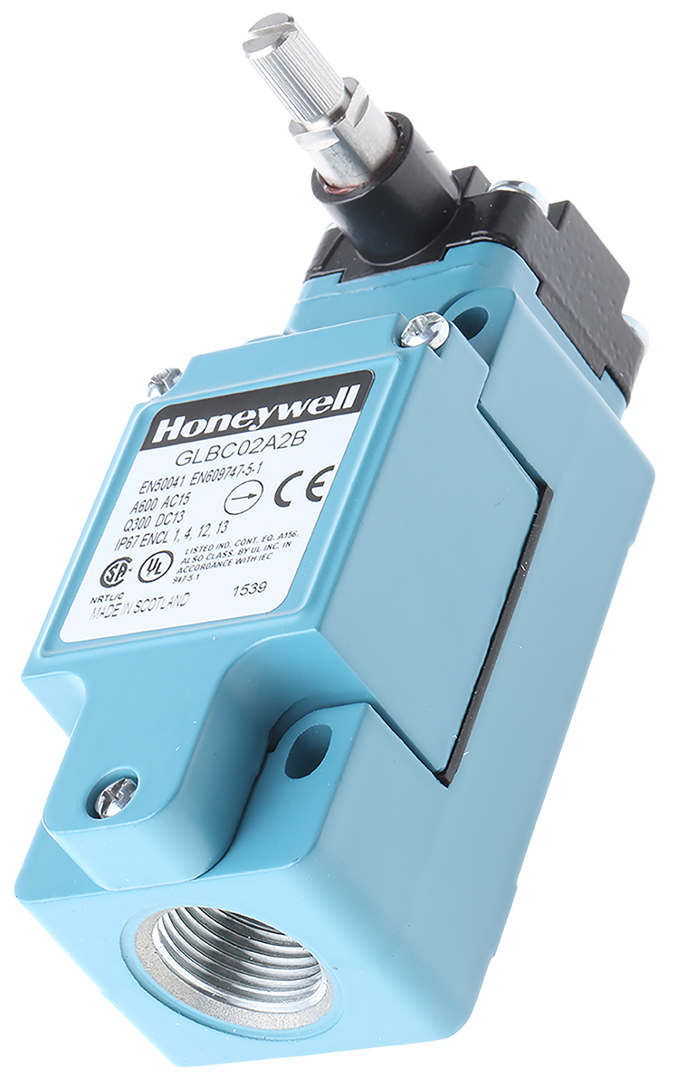 Honeywell GLB Series Rod Limit Switch, NO/NC, IP67, SPDT, Die Cast Zinc Housing, 600V ac Max, 10A Max