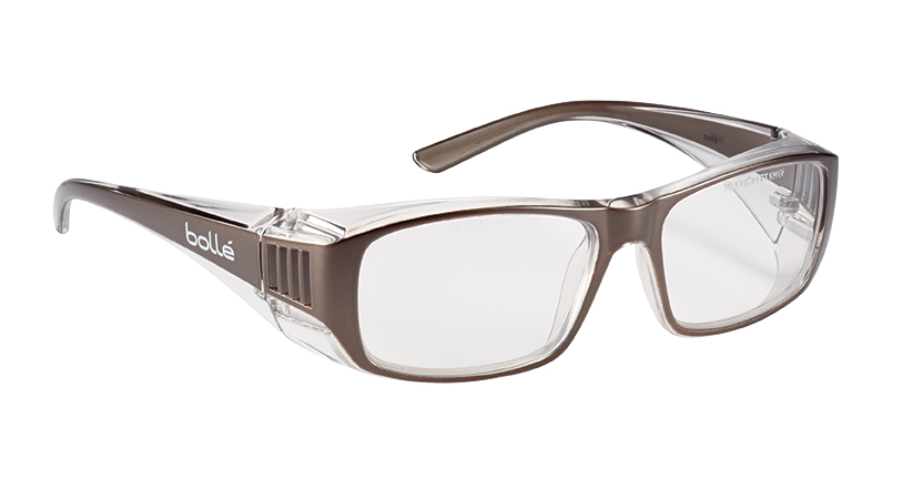 Bolle Safety B808 Anti-Mist UV Safety Glasses, Clear PC Lens