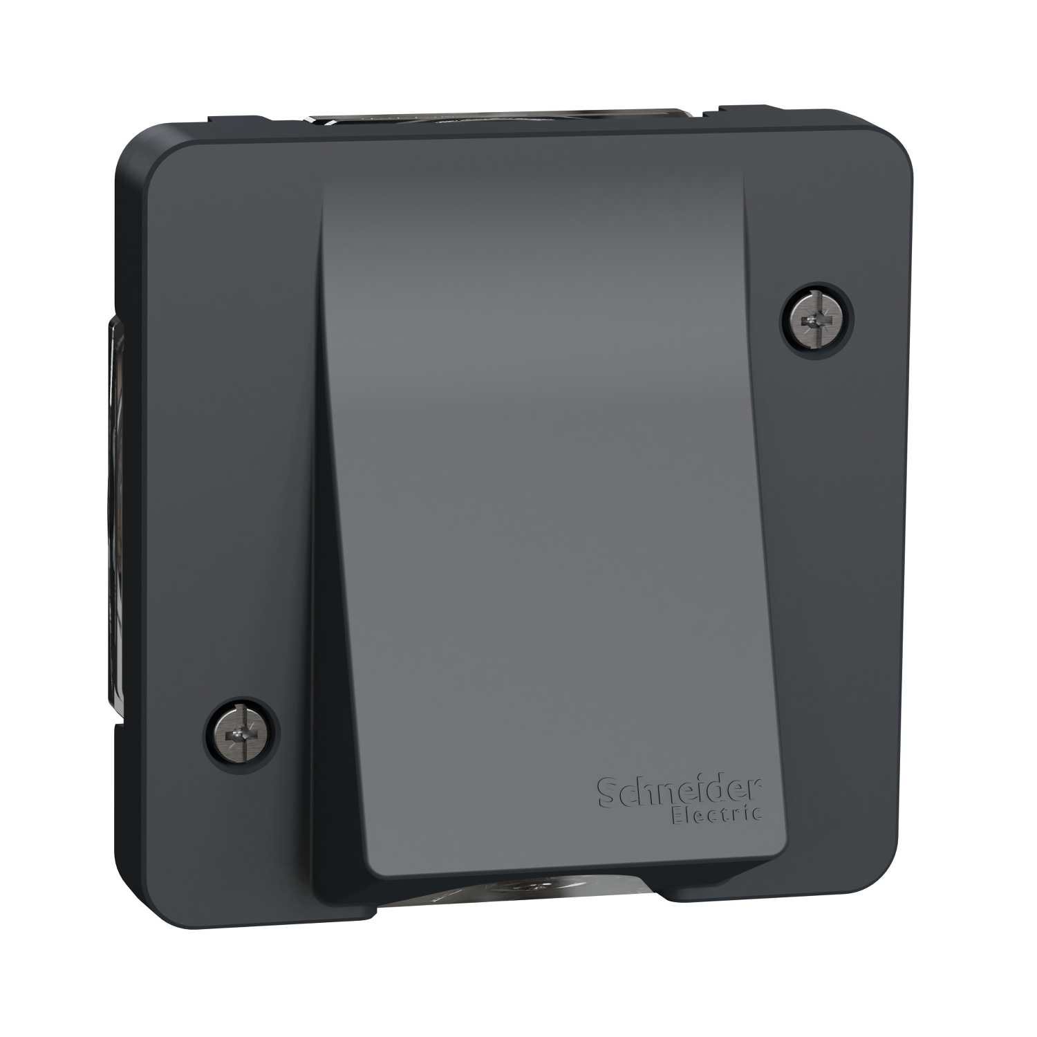 Schneider Electric Grey 1 Gang ABS Cable Outlet Plate