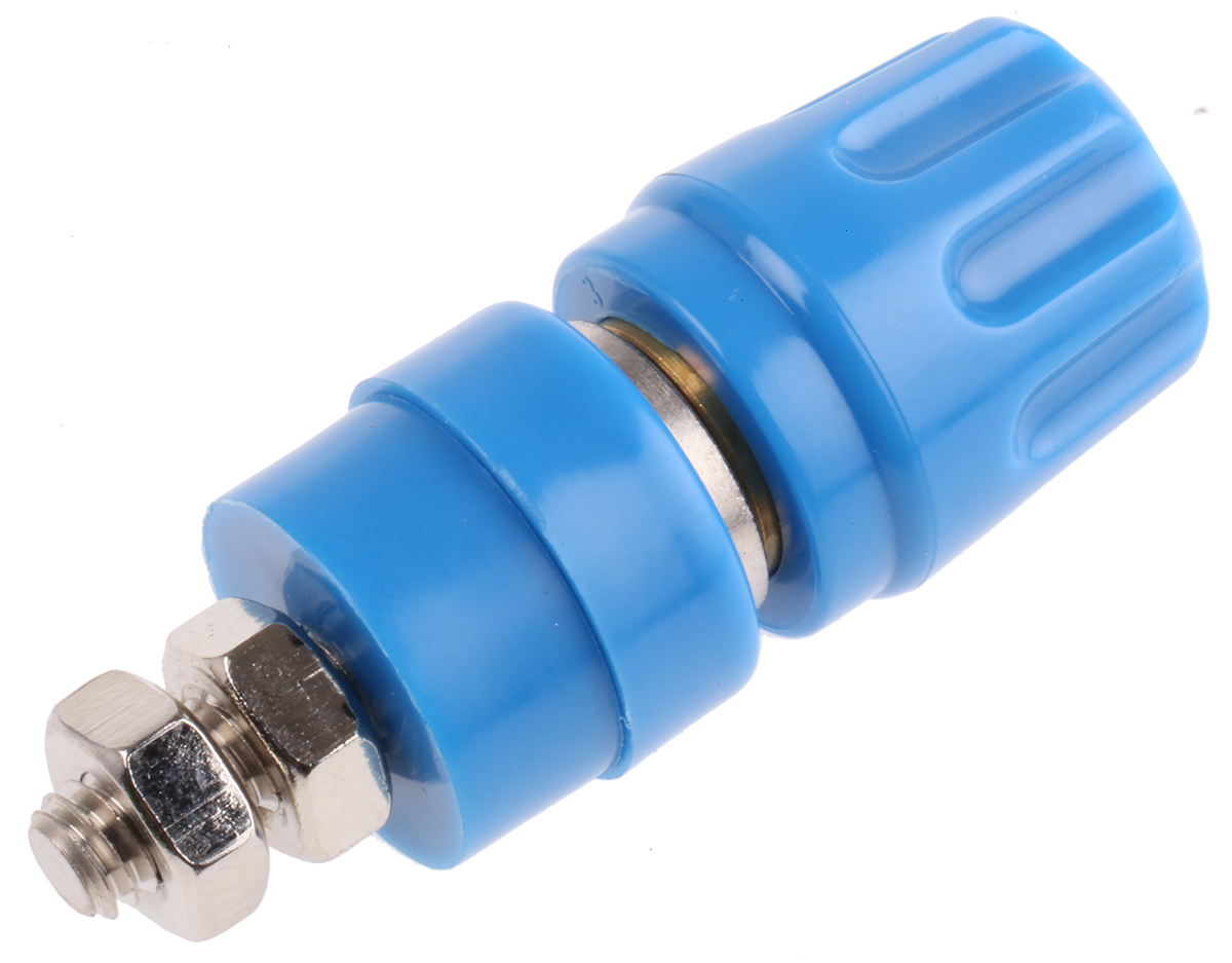 Hirschmann Test & Measurement 35A, Blue Binding Post With Brass Contacts and Nickel Plated