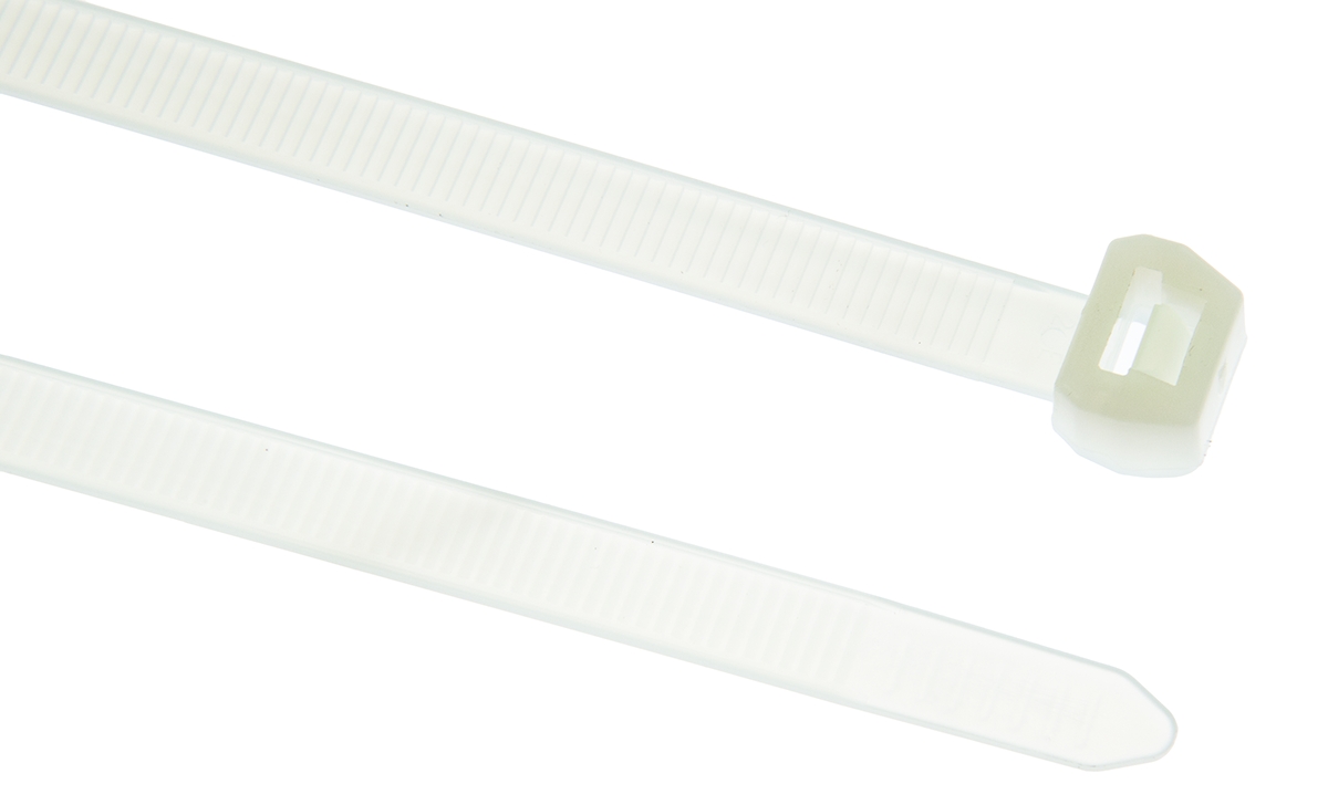 HellermannTyton Cable Tie, 385mm x 7.6 mm, Natural Polyamide 6.6 (PA66), Pk-100