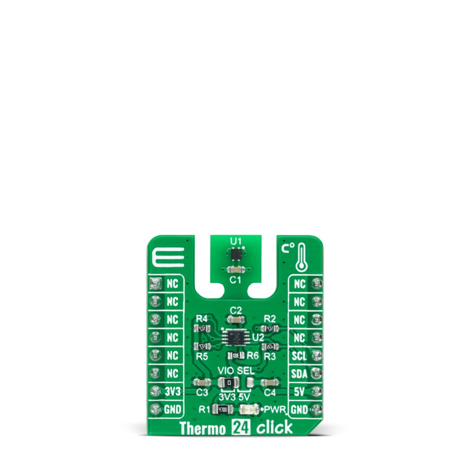 MikroElektronika Thermo 24 Click Temperature Sensor Add On Board for STS40 mikroBUS Socket