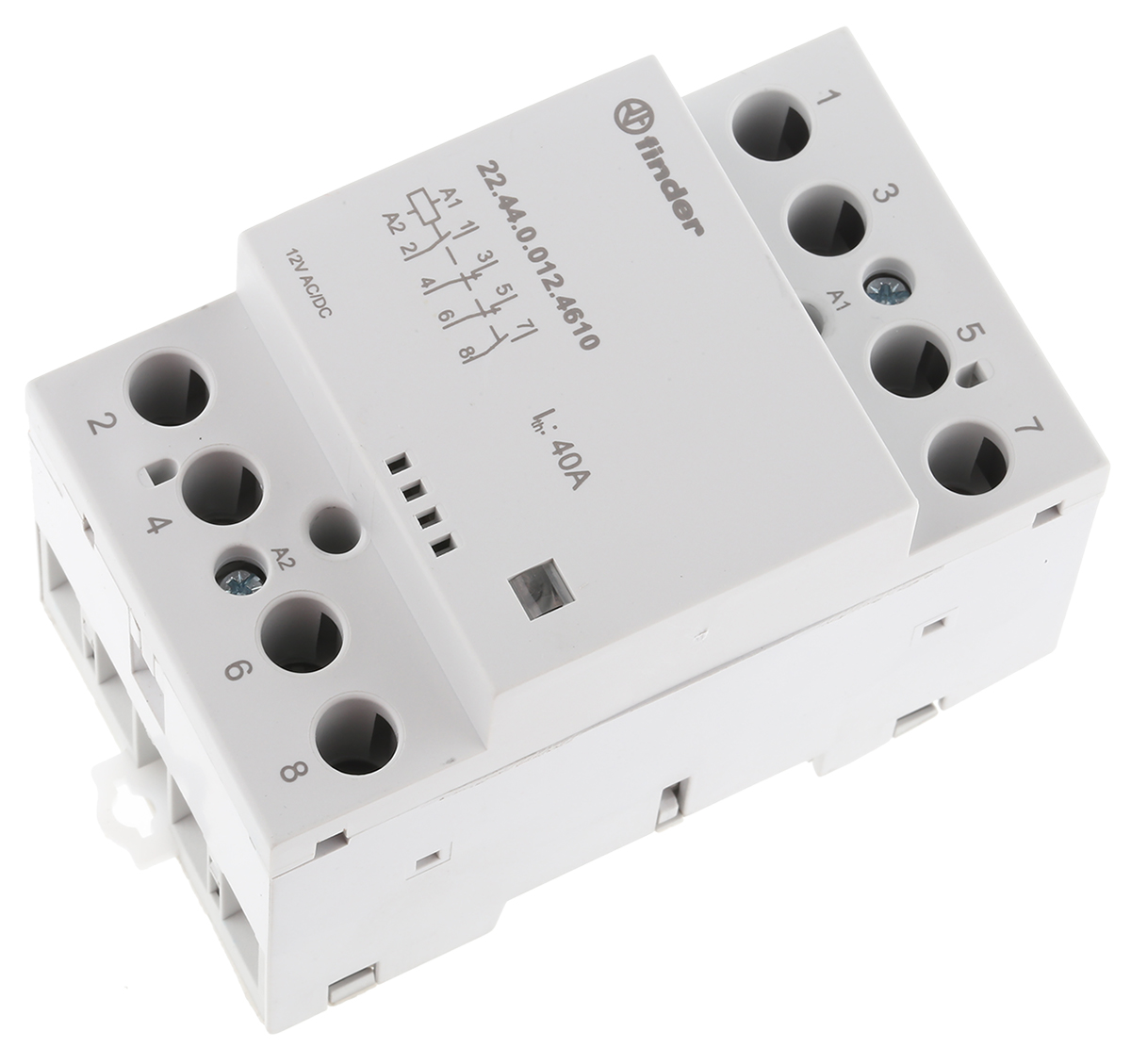 Finder 22 Contactor, 12 V Coil, 4-Pole, 40 A