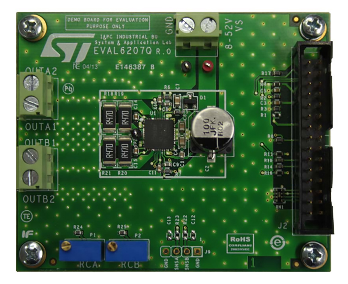 STMicroelectronics Dual Full Bridge Driver Board Power Management for L6207Q for Drive a Single 2-Phase Stepper Motor or