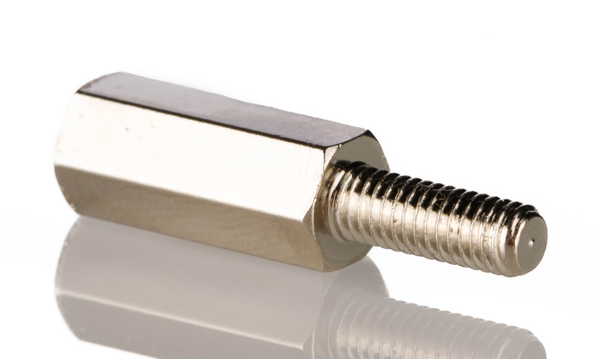 RS PRO Standoff, M3 x M3 Thread, 18mm Body, Brass, Male/Female, 8mm Stud