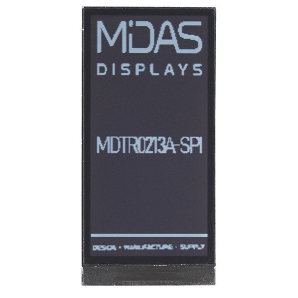 Midas MDTR0213A-SPI Reflective TFT LCD Module, 2.13in, 122 x 250pixels