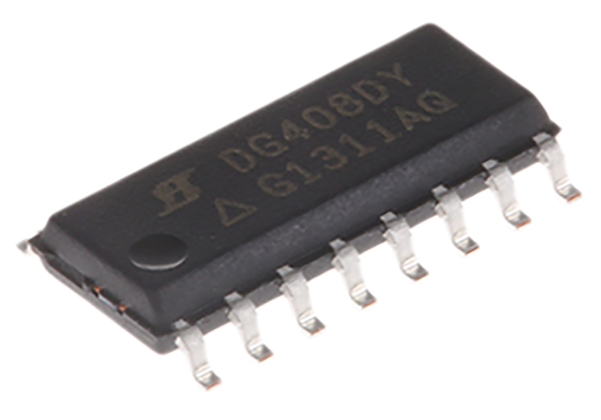 Vishay DG408DY-T1-E3 Multiplexer Single 8:1 15 V, 18 V, 24 V, 28 V, 16-Pin SOIC