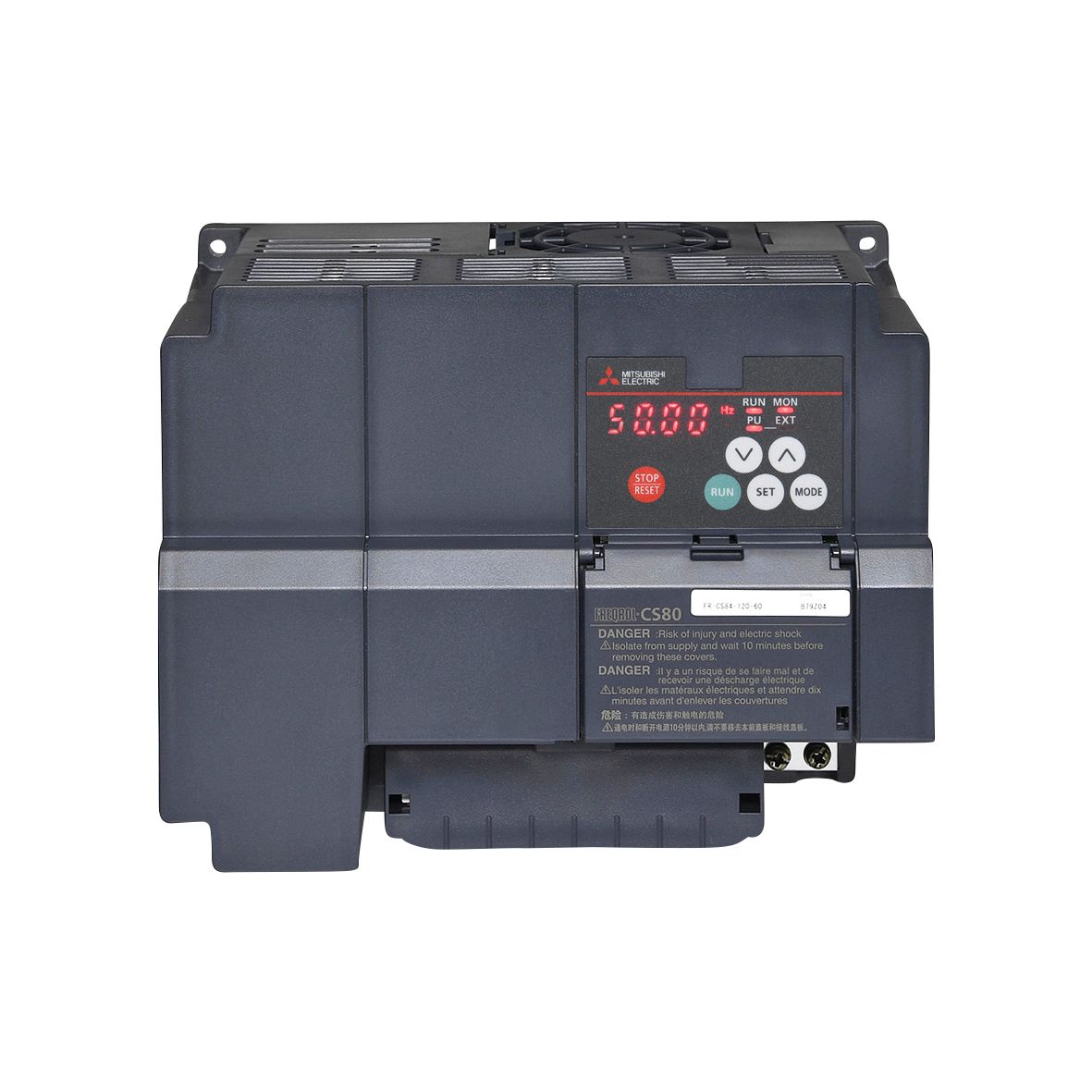 Mitsubishi Electric Inverter Drive, 5.5 kW, 3 Phase, 380 → 480 V ac, 12 A, FR-CS80 Series