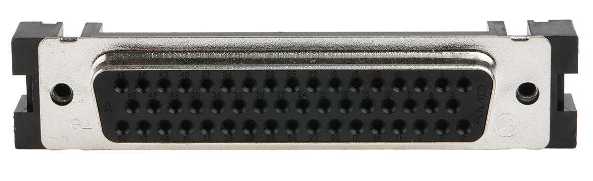 TE Connectivity Amplimite HDF-20 50 Way Right Angle Cable Mount D-sub Connector Socket, 2.76mm Pitch