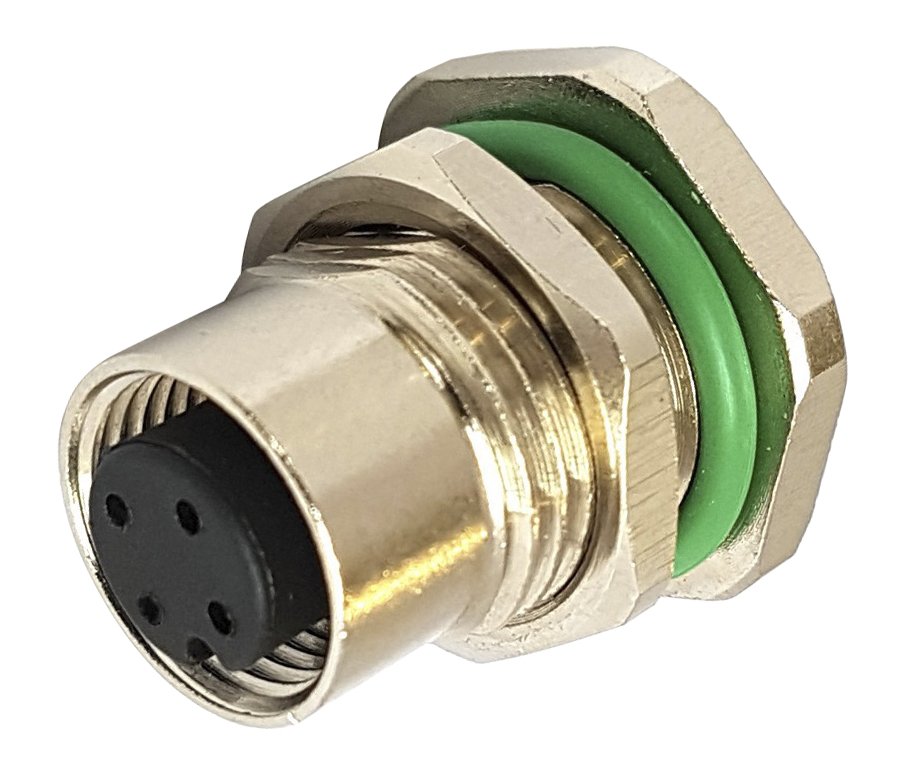 Bulgin Circular Connector, 5 Contacts, Panel, M12 Connector, Socket, Female, IP67, Buccaneer M12 Series