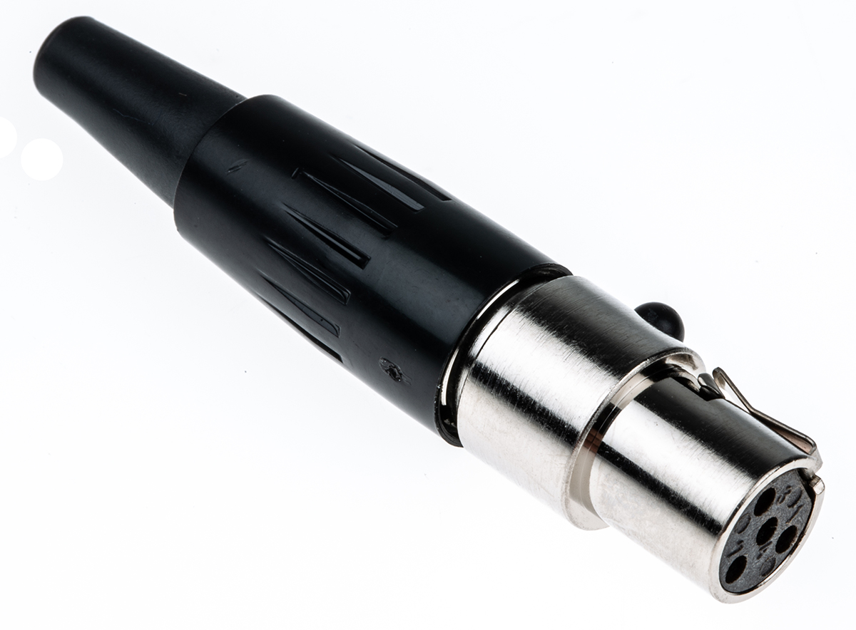 Switchcraft Cable Mount XLR Connector, Female, 125 V ac, 4 Way, Silver Plating