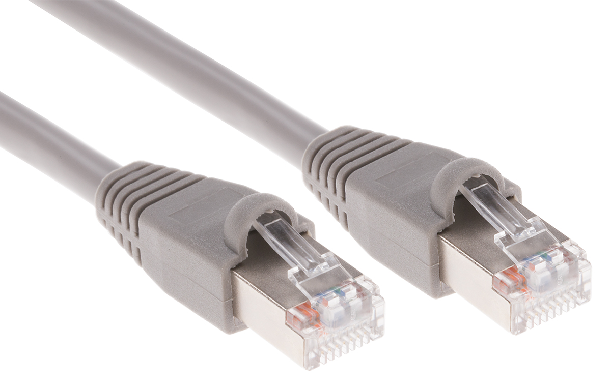 RS PRO, 3m Cat5e, Grey RJ45 to Male RJ45 Male, U/FTP Shielded, Terminated PVC Sheath