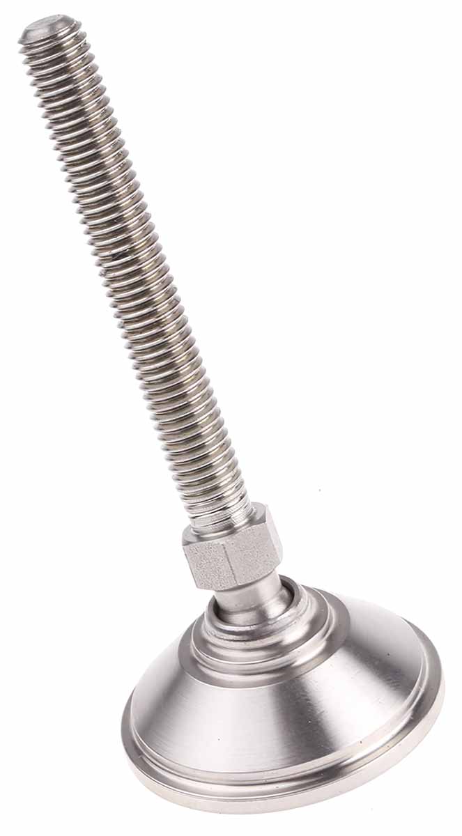 Nu-Tech Engineering M8 Stainless Steel Adjustable Foot, 450kg Static Load Capacity 10° Tilt Angle