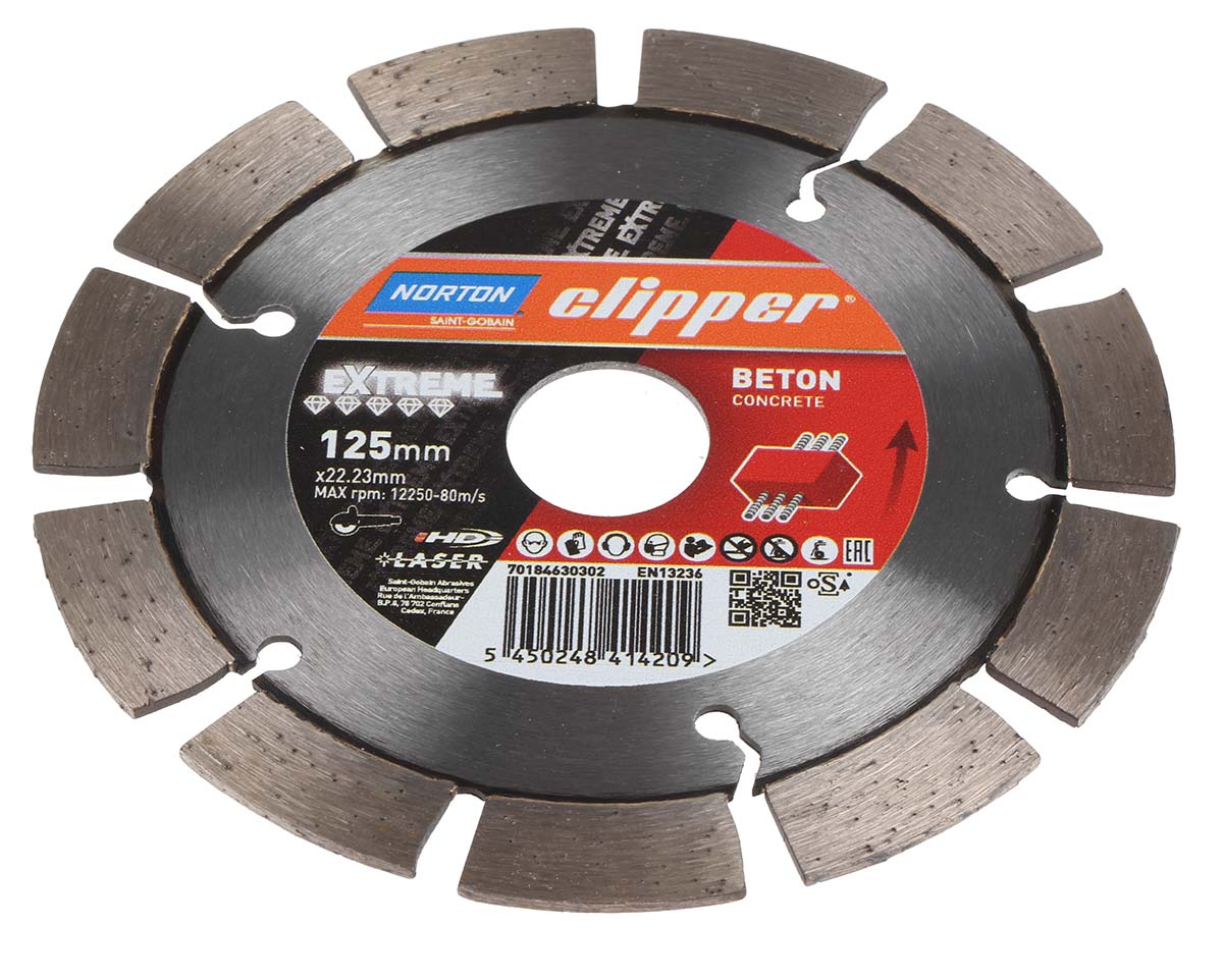 Norton Diamond Cutting Disc, 125mm, 1 in pack
