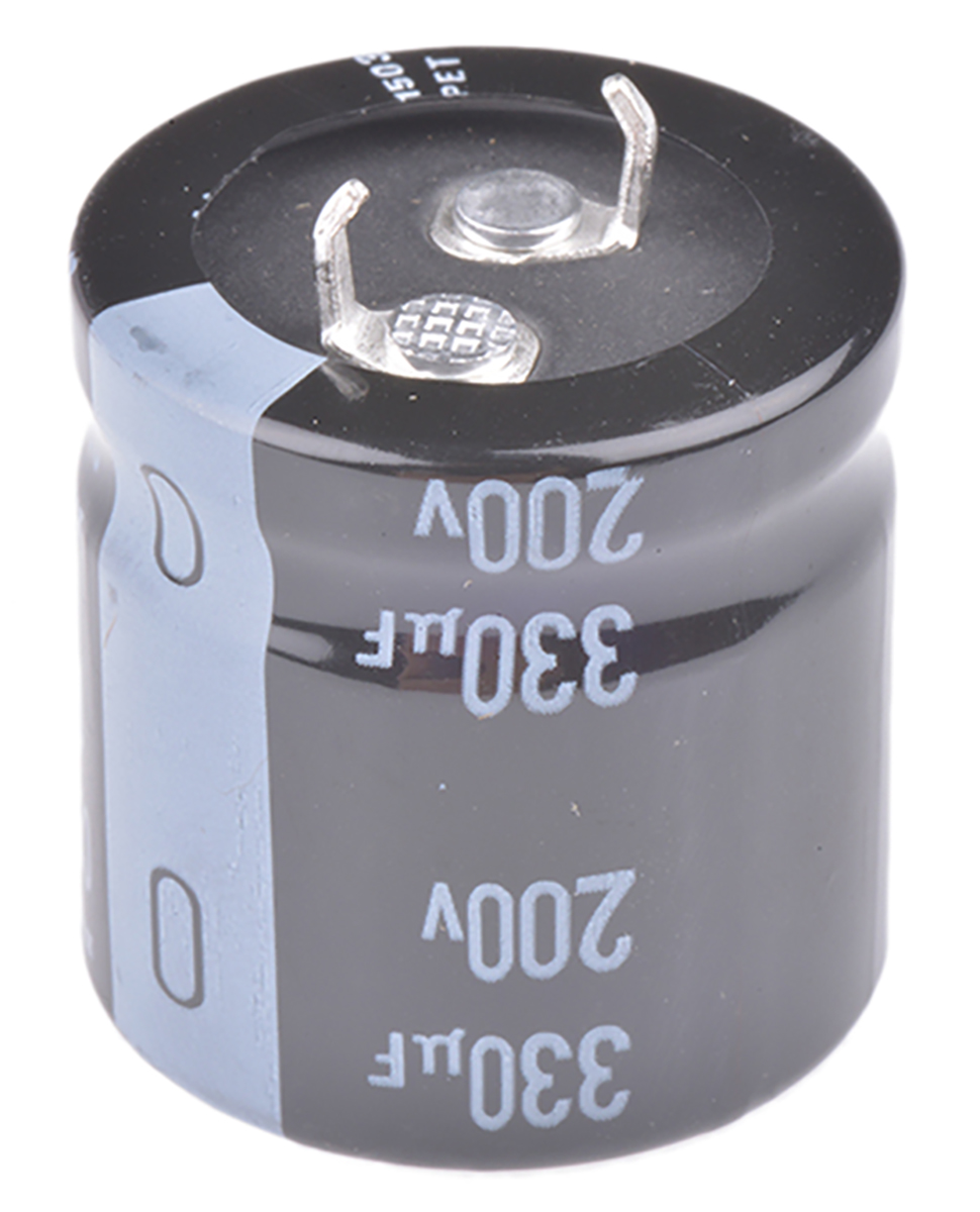 Nichicon 330μF Aluminium Electrolytic Capacitor 200V dc, Snap-In - LGU2D331MELA