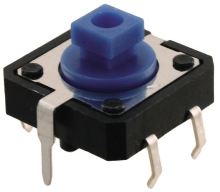 Omron IP00 Blue Plunger Tactile Switch, SPST 50 mA Through Hole