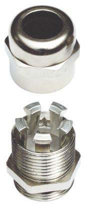 SIB WADI-TEC Series Metallic Nickel Plated Brass Cable Gland, M32 Thread, 13.5mm min., 18mm max., IP68