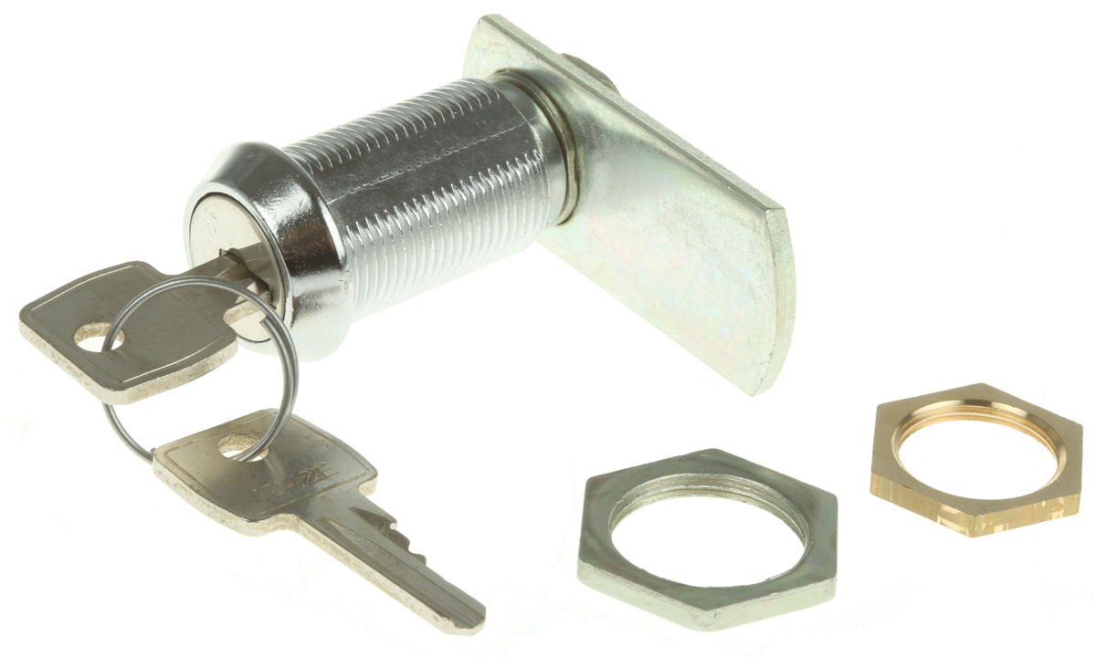 Euro-Locks a Lowe & Fletcher group Company Camlock, 32.7mm Panel-to-Tongue, 20.1 x 17.6mm Cutout, Key Unlock
