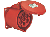 Scame, Optima IP44 Red Panel Mount 6P + E Industrial Power Socket, Rated At 32A, 415 V