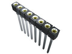 Samtec SS Series Straight Through Hole Mount PCB Socket, 4-Contact, 1-Row, 2.54mm Pitch, Solder Termination