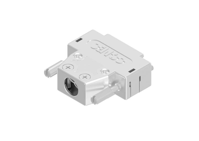 Amphenol CONEC 165X Series Plastic D Sub Backshell, 15 Way, Strain Relief