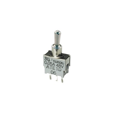 Nidec Components Toggle Switch, PCB Mount, (On)-Off-(On), SPDT, PC Straight Terminal