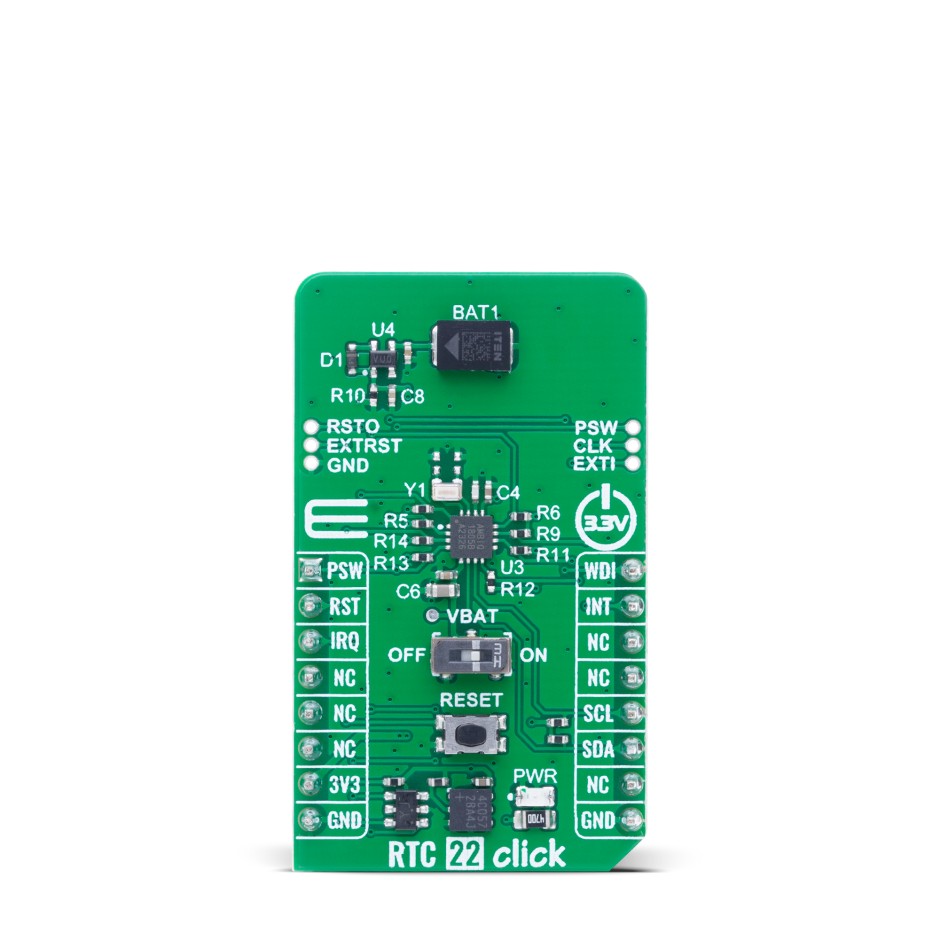 MikroElektronika RTC 22 Click Sensor Add-On Board Add On Board for Clock IC Industrial