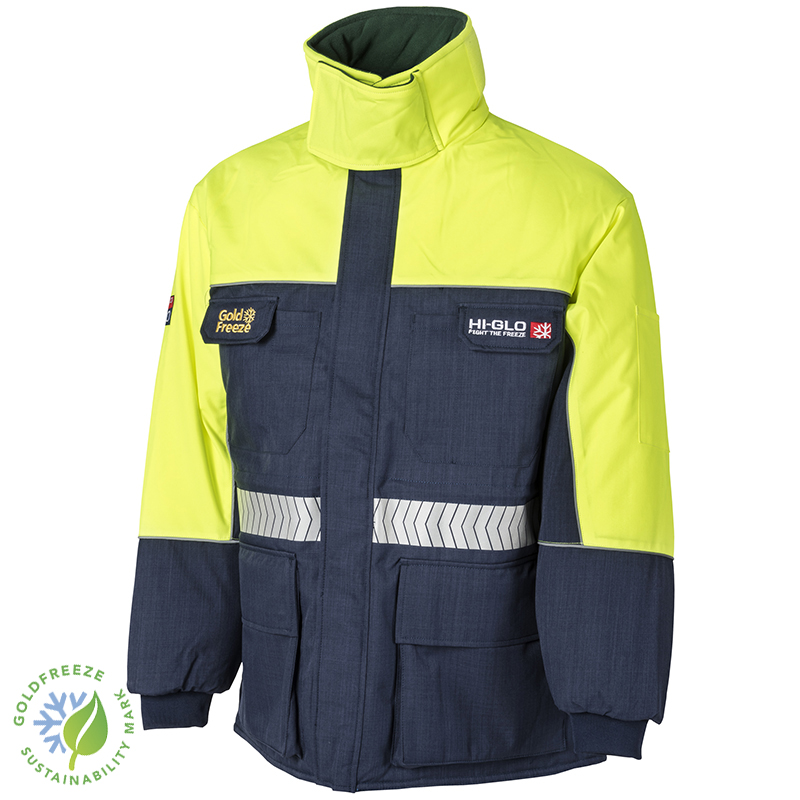 Goldfreeze 3905340 Navy/Yellow, Breathable, Hi-Vis, Waterproof Jacket, 4XL